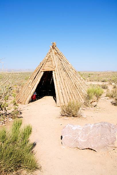 Native American Wigwam Traditional Native American dwellings. cherokee north american tribal culture grand canyon national park house stock pictures, royalty-free photos & images