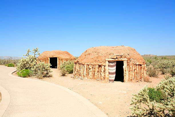 Native American Wigwam Traditional Native American dwellings. cherokee north american tribal culture grand canyon national park house stock pictures, royalty-free photos & images