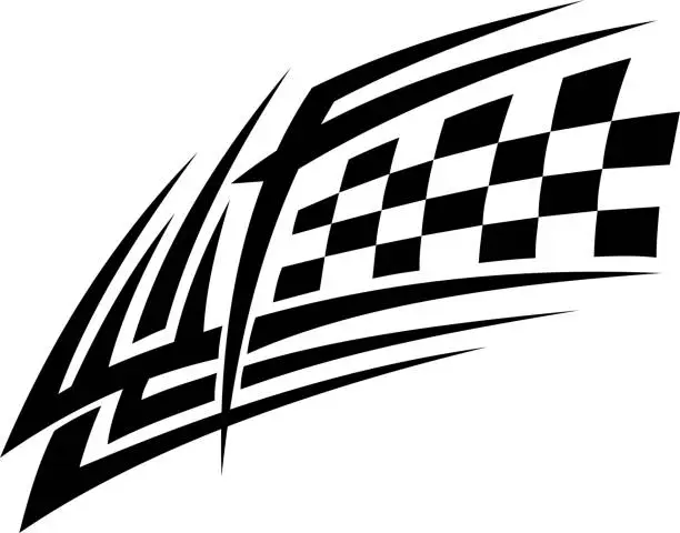 Vector illustration of Racing tattoo in tribal style