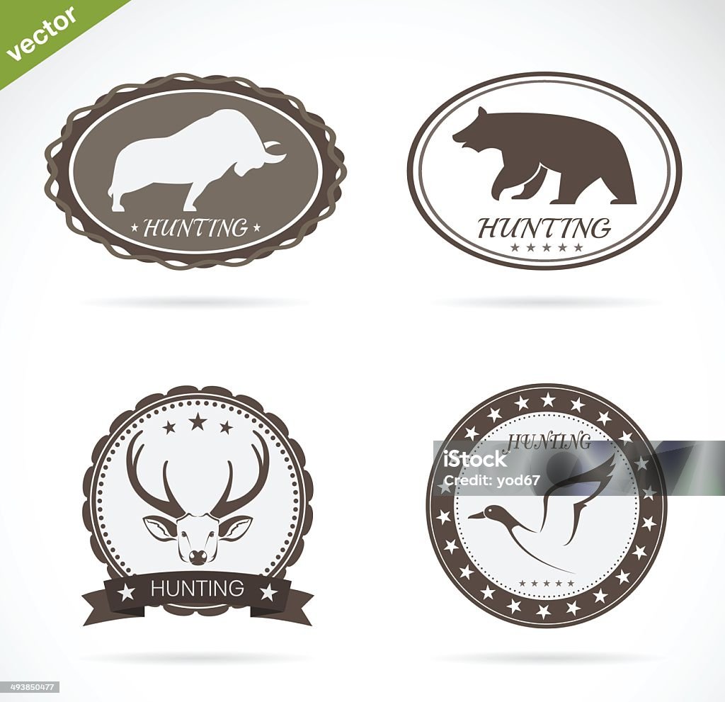 Hunters Label Hunting Labels Set Stock Illustration - Download Image Now - Adventure ...