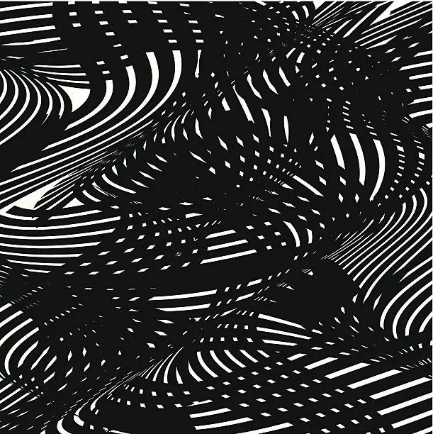 Vector illustration of abstract black wave stripe pattern background