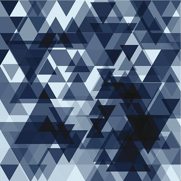 abstrakte blaues dreieck vektor-muster hintergrund - kaleidoscope illustration and painting triangle abstract stock-grafiken, -clipart, -cartoons und -symbole