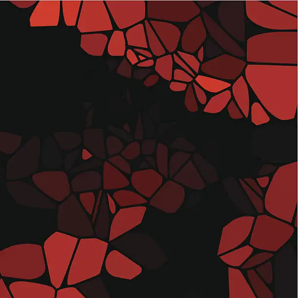 Vector illustration of abstract red speckle shape with black background