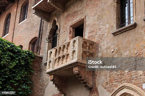 Juliets Balcony Verona Italy Stock Photo - Download Image Now - Balcony, Horizontal, Italian Culture