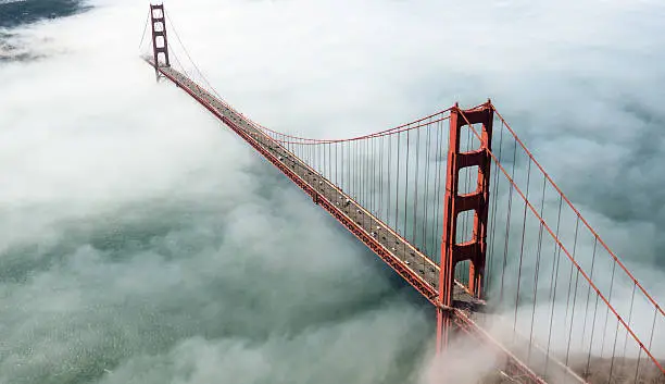 Photo of San Francisco Golden Gate Bridge from aircraft