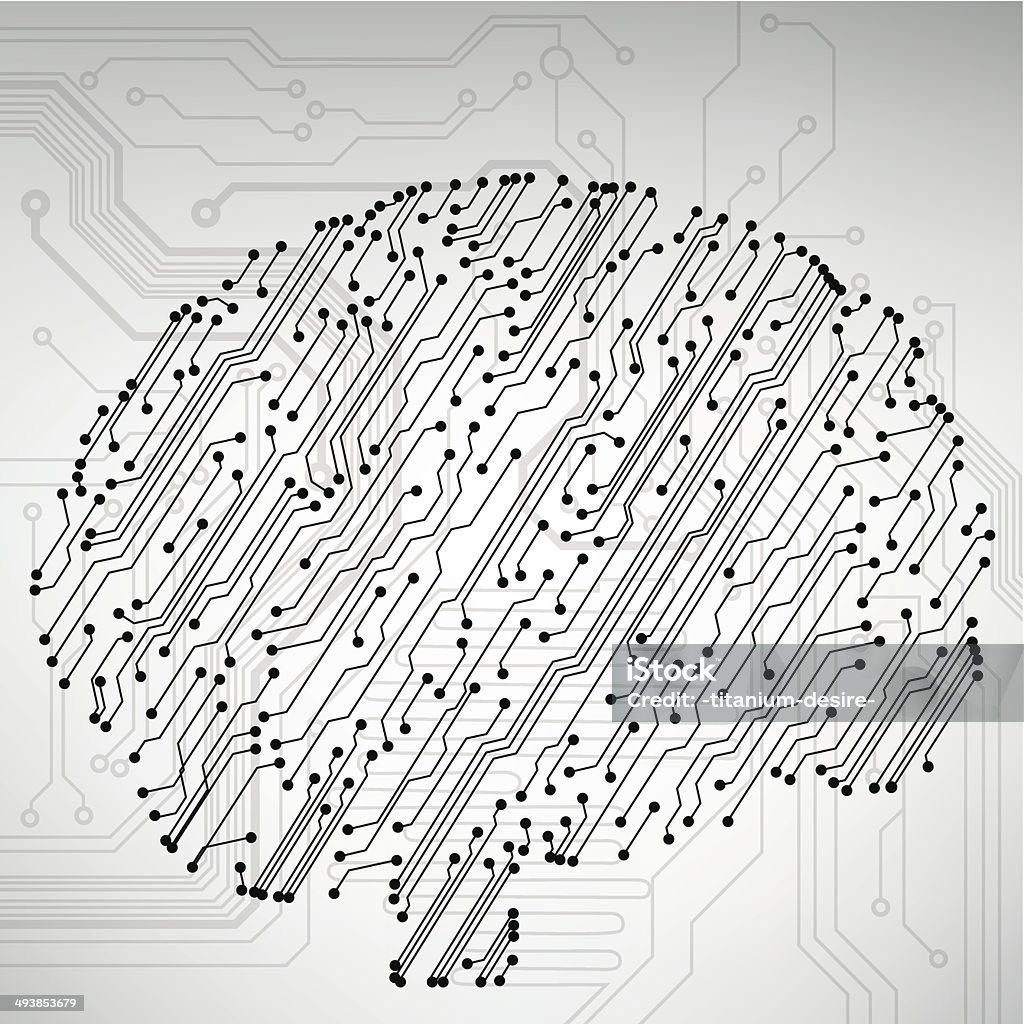 Circuit board computer brain. Vector illustration Circuit board computer style brain vector technology background. EPS10 illustration with abstract circuit brain Abstract stock vector