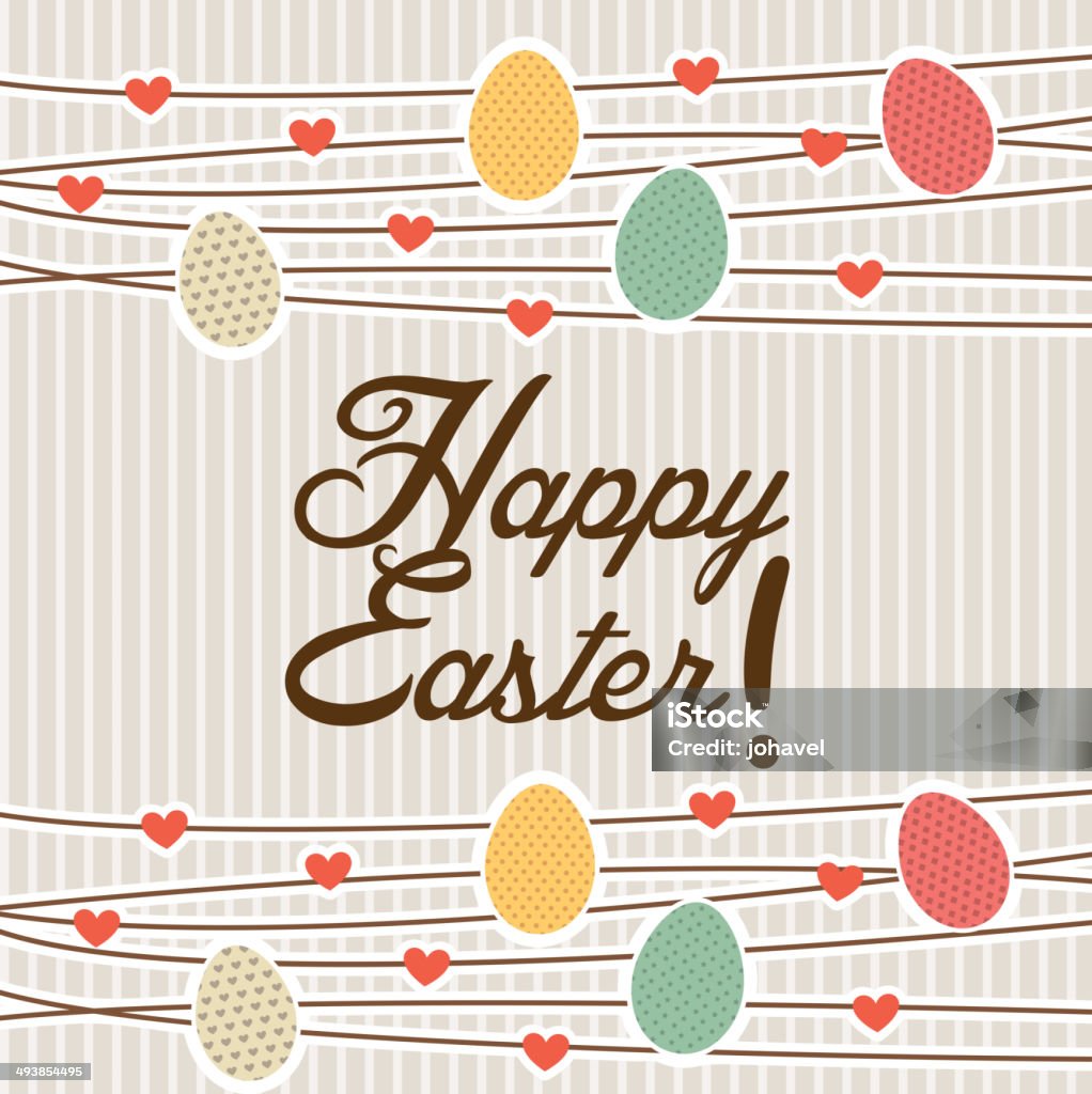 happy easter happy easter card over beige background. vector illustration Celebration stock vector