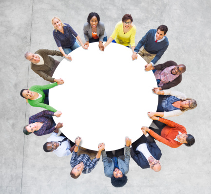Shot of business people stacking their hands on top of each other, in circle