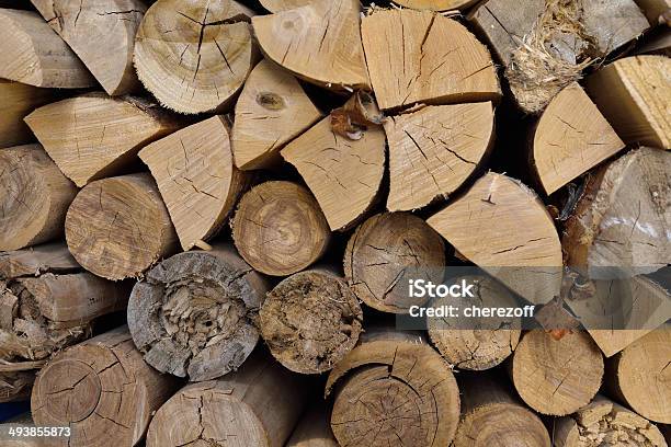 Wood Chopped Firewood Stacked On The Stack Stock Photo - Download Image Now - Aging Process, Annual - Plant Attribute, Backgrounds