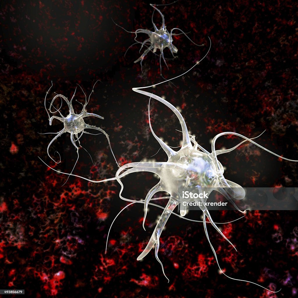 미러 뉴런 - 3d 렌더링됨 일러스트 - 로열티 프리 세로토닌 스톡 사진