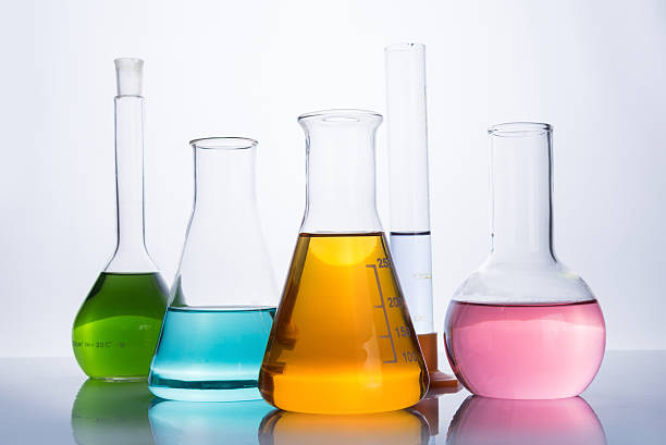 istock chemistry laboratory equipment, flasks and test tube 493857084
