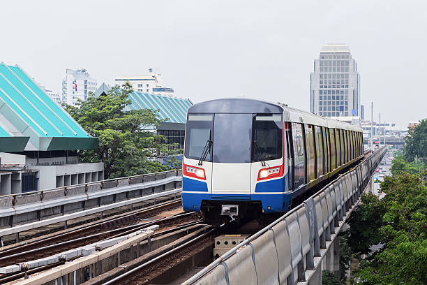 istock The Sky train in Bangkok with building 493859226