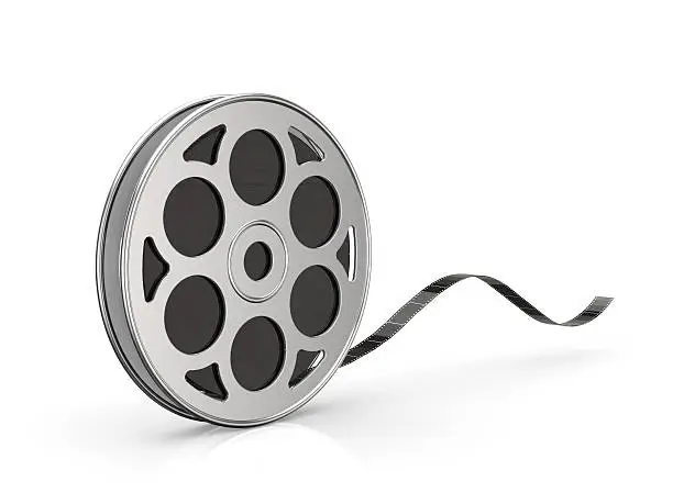 a film movie 35mm reel isolated white background with clipping path