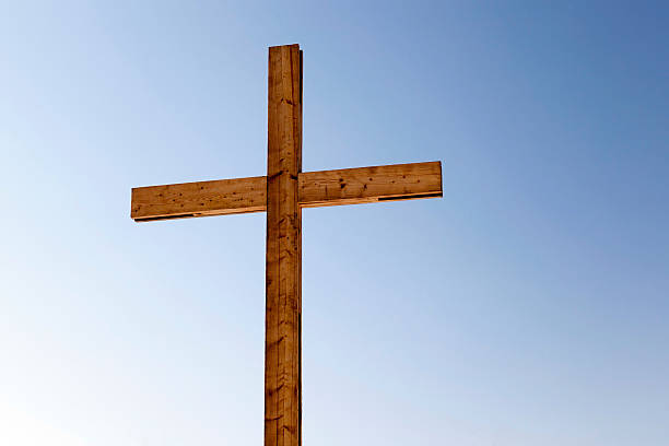 wooden crosses . Christianity   wooden crosses, located in the countryside. Christianity rood stock pictures, royalty-free photos & images