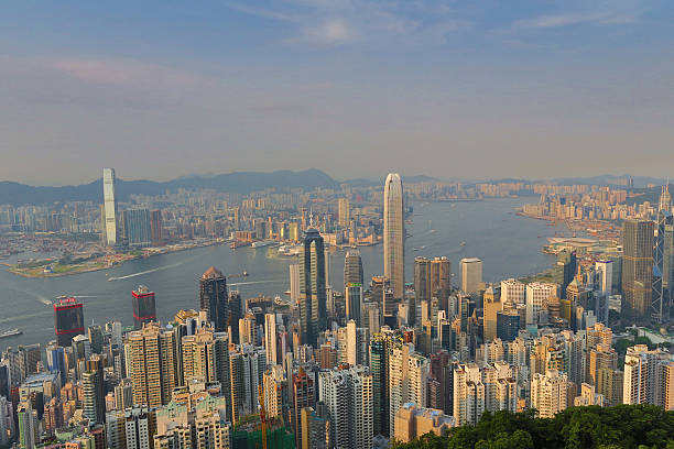istock Victoria Harbour, Hong Kong, shot from the Peak. 493862016