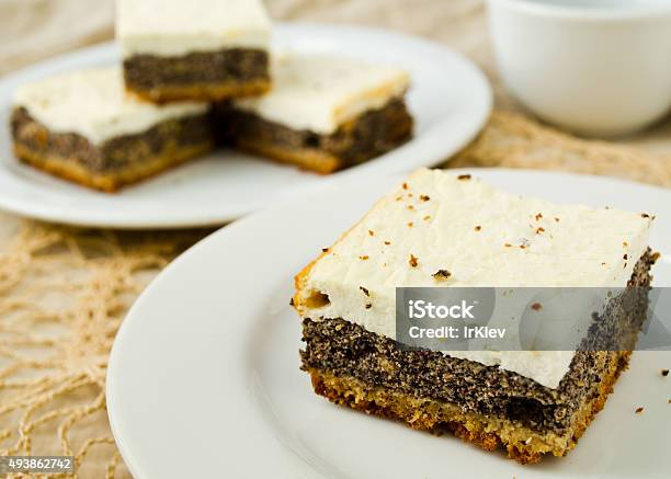 Delicious Homemade Sweet Cheesecake With Poppy Seed Stock Photo - Download Image Now