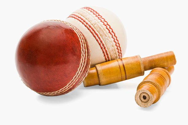 istock Close-up of cricket balls and bails 493868014