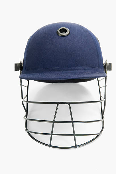 Close-up of a cricket helmet stock photo