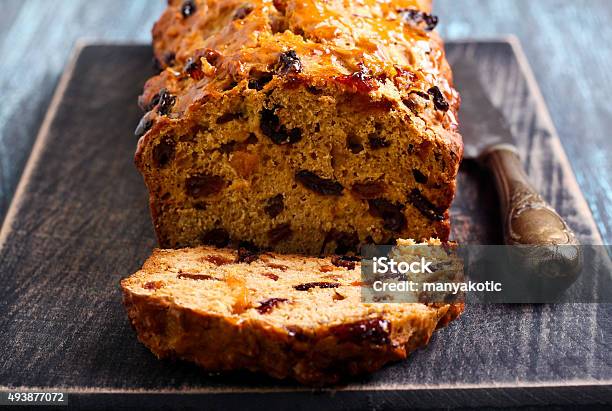 Bara Brith Traditional Welsh Fruit Teabread Stock Photo - Download Image Now - Bread, Currant, Loaf of Bread