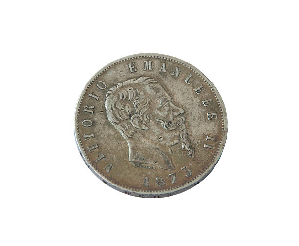 istock ancient silver coin Italy  lire  Vittorio Emanuele  isolate  white 493877690