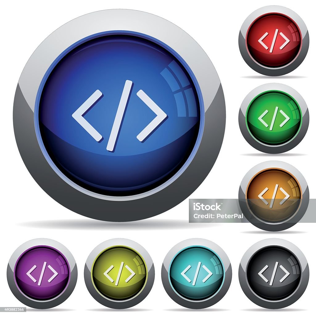 Code button set Set of round glossy code buttons. Arranged layer structure. 2015 stock vector Code button set Set of round glossy code buttons. Arranged layer structure. 2015 stock vector