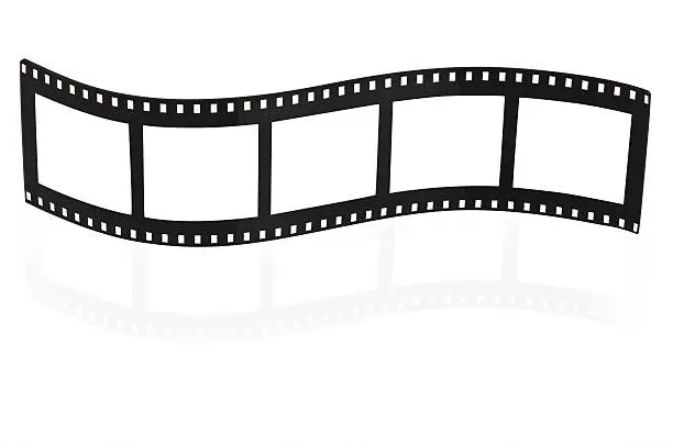 Blank film strip on white