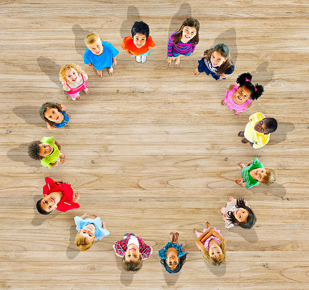 Group of Diverse Children Looking Up