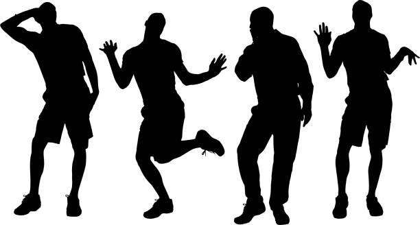Vector silhouette of people. Vector silhouette of people on a white background. gay men kissing men silhouette stock illustrations