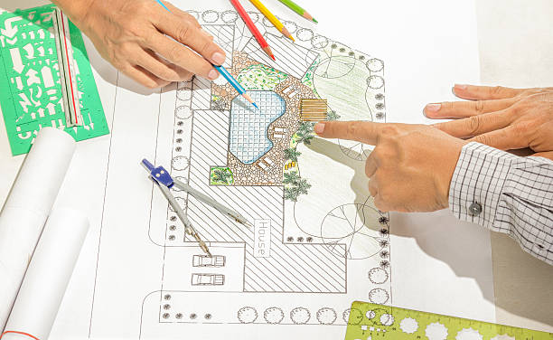 istock Landscape architect  at meeting with client 493886322