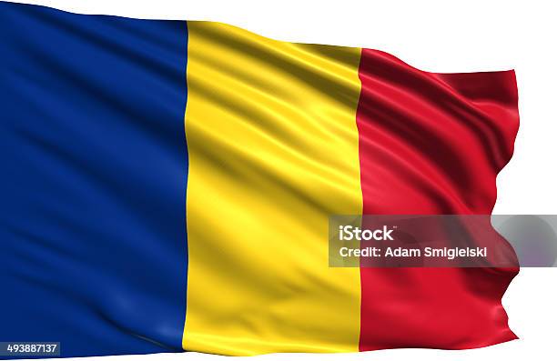 Flag Of Romania Stock Photo - Download Image Now - Blue, Canvas Fabric, Curve