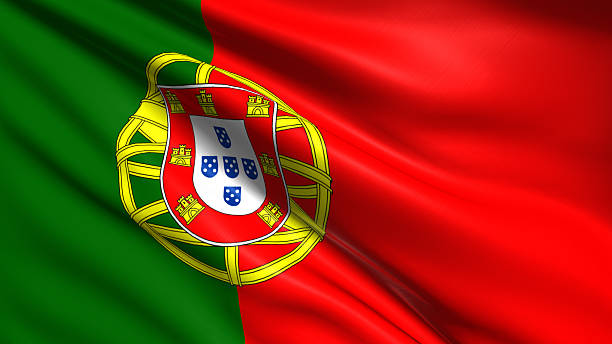 Portuguese flag with fabric structure