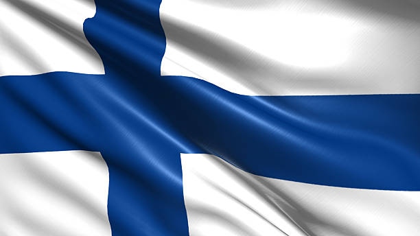 Finnish flag with fabric structure