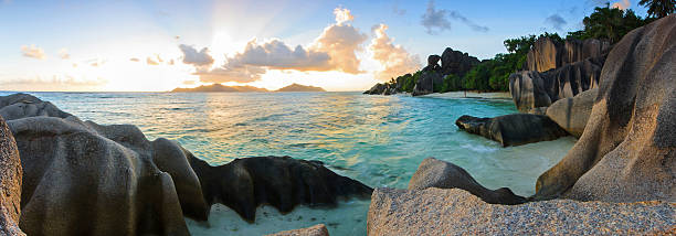 istock Sunset in La Digue island (Seychelles) 493889487