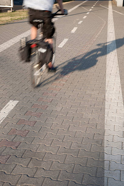 istock Bike Lane with Cyclist 493891384