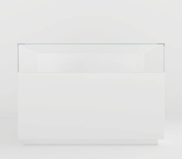 istock Glass Showcases. 3d render on a gray background 493891738