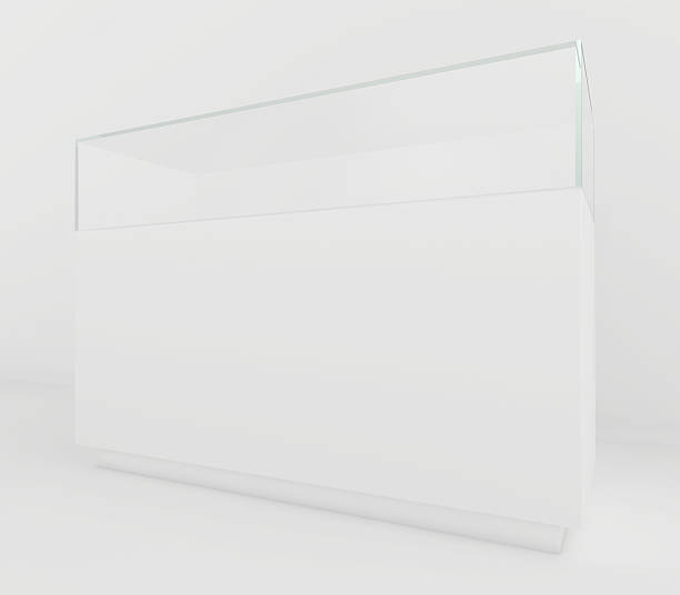 istock Glass Showcases. 3d render on a gray background 493892236