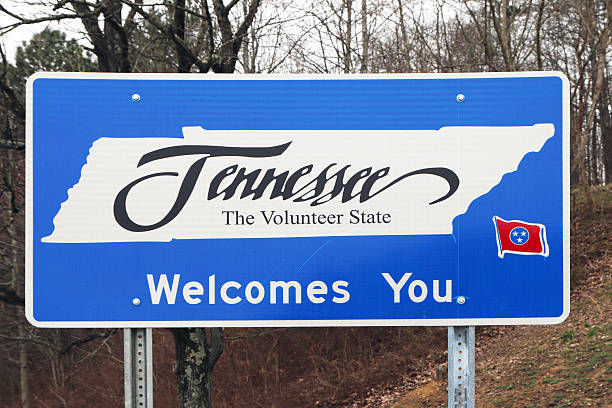 Tennessee Welcome Center sign stock photo