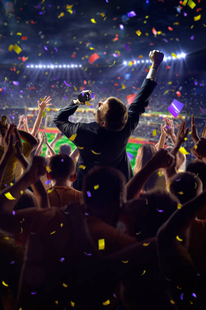 istock Fans on stadium game businessman 493892426