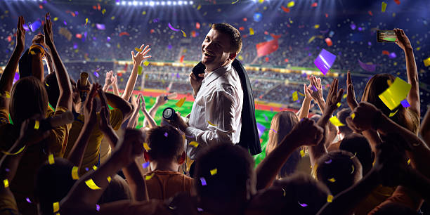 istock Fans on stadium game businessman 493892752