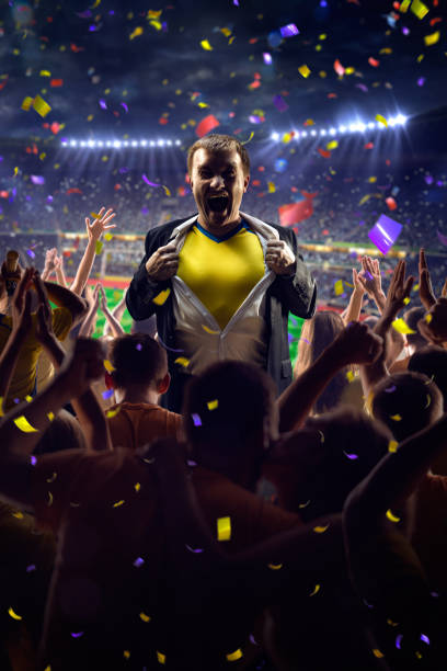 istock Fans on stadium game businessman 493892840