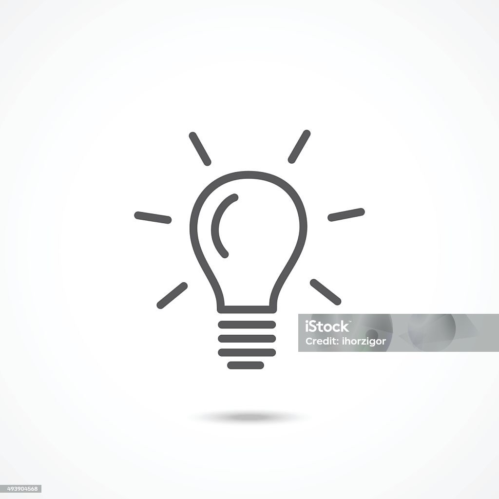 Light bulb icon Gray Light bulb icon on white background Light Bulb stock vector