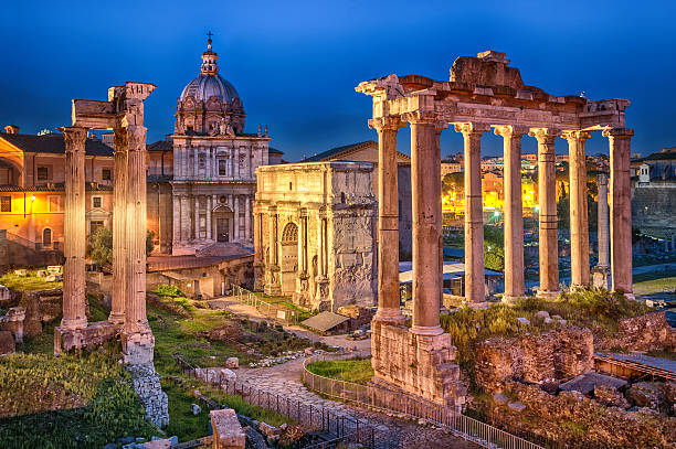 Rome, Italy Ruins of Roman forum on Capitoline hill, Rome, Italy coliseum rome stock pictures, royalty-free photos & images