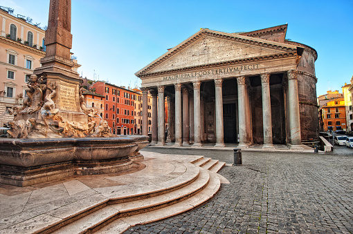 View of the Pantheon, Rome, Italy, in the early morning