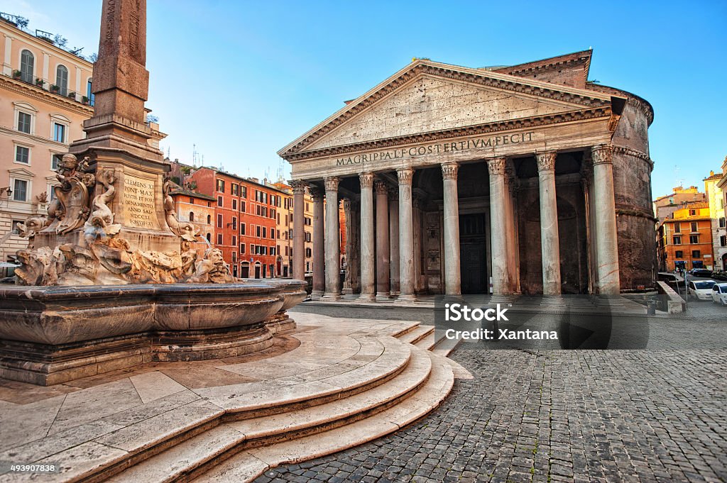 Rome, Italy View of the Pantheon, Rome, Italy, in the early morning Pantheon - Rome Stock Photo