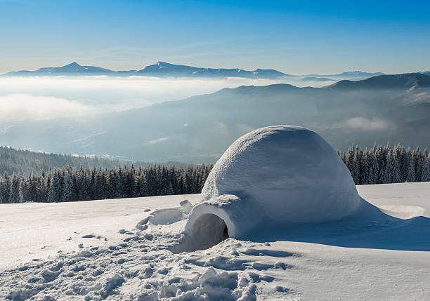 igloo sulla neve - igloo foto e immagini stock