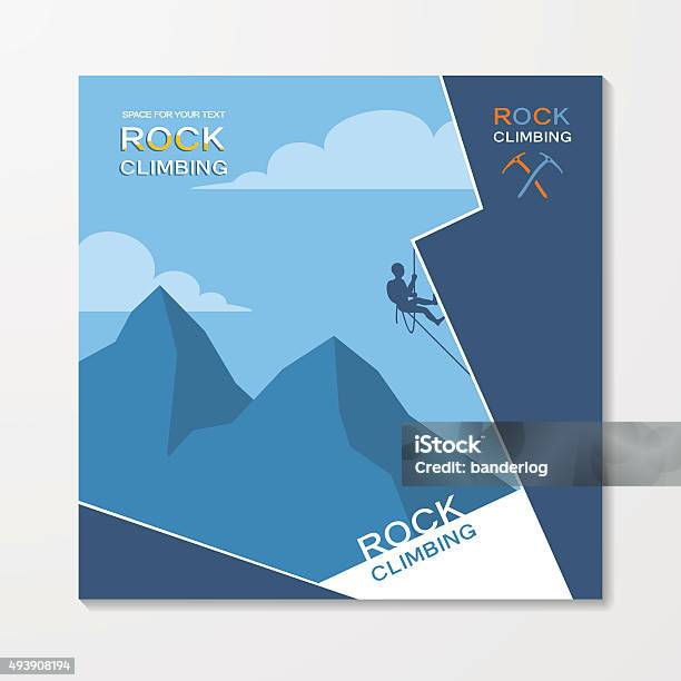 Rock Climbing Flyer Template Stock Illustration - Download Image Now - Rock Climbing, In Silhouette, Flyer - Leaflet