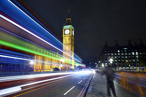 big ben à la nuit (longue exposition - big ben london england hdr houses of parliament london photos et images de collection