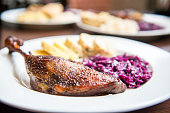 Roast goose with cabbage