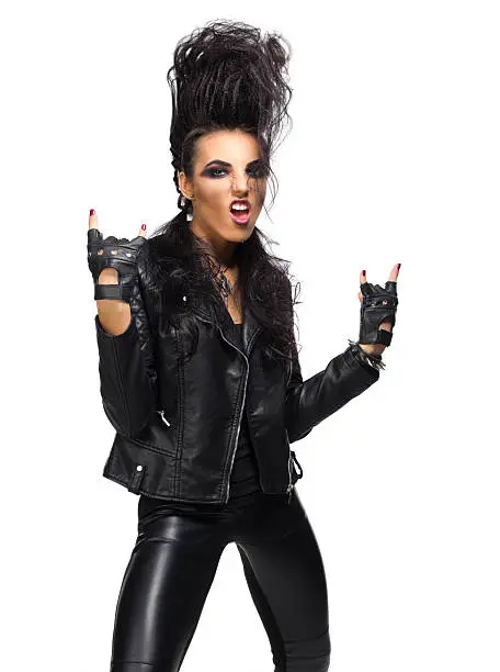 Photo of Rock musician in leather clothing