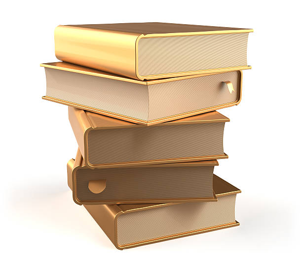 istock Textbooks golden book stack of books covers gold blank 493913712